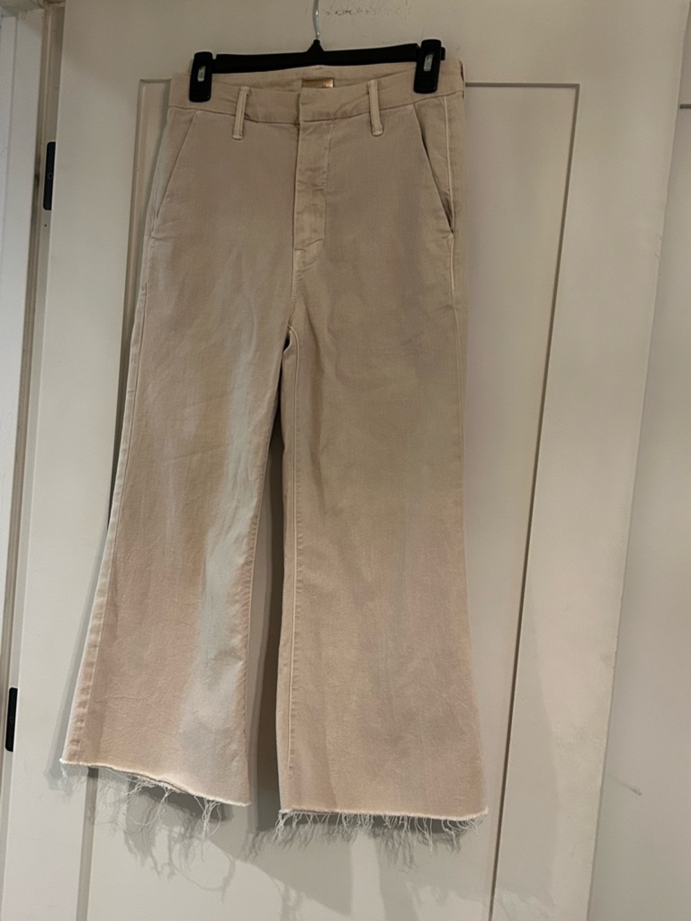 MOTHER  Wide-Leg Pants with Frayed Hem